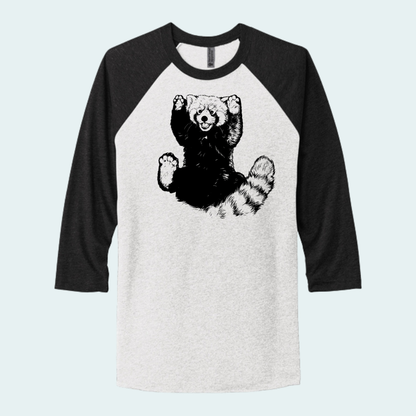 Red Panda - Paws UP (Limited Edition for September) Unisex 3/4-Sleeve Raglan Tee
