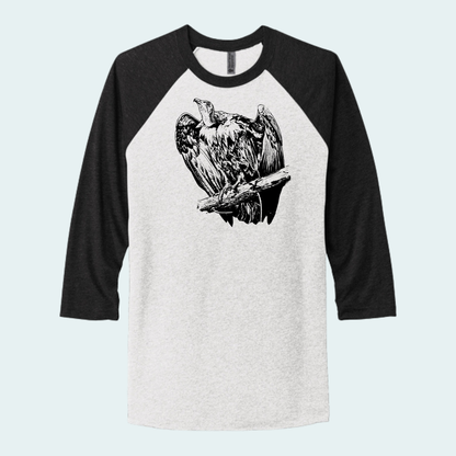 Hooded Vulture (Limited Edition for September) Unisex 3/4-Sleeve Raglan Tee