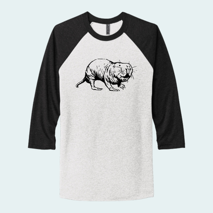 Naked Mole Rat (Limited Edition for August) Unisex 3/4-Sleeve Raglan Tee