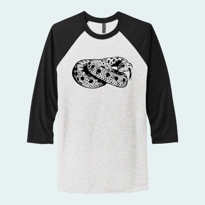 Western Hognose Snake (Limited Edition for August) Unisex 3/4-Sleeve Raglan Tee