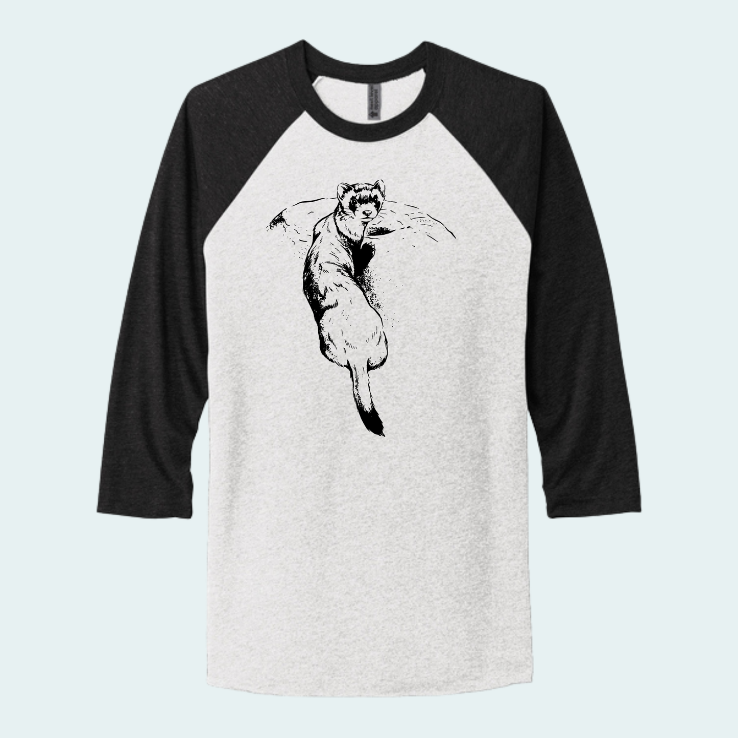 Black Footed Ferret (Limited Edition for September) Unisex 3/4-Sleeve Raglan Tee