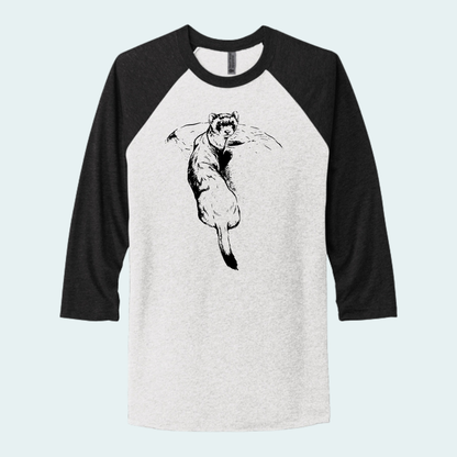 Black Footed Ferret (Limited Edition for September) Unisex 3/4-Sleeve Raglan Tee