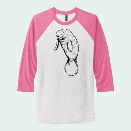 Manatee (Limited Edition for September) Unisex 3/4-Sleeve Raglan Tee