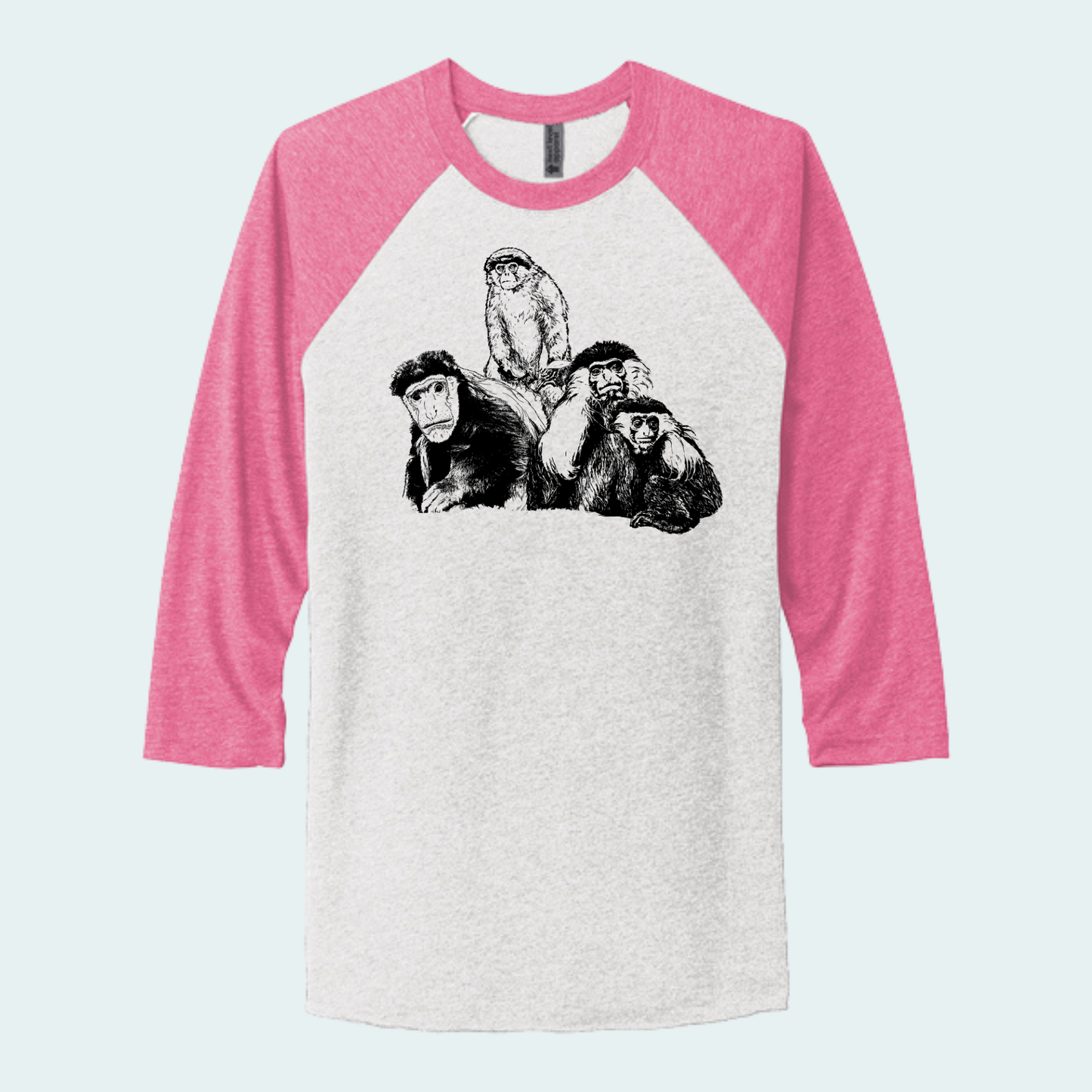 Colobus Mixed Species Fundraiser (Limited Edition for August) Unisex 3/4-Sleeve Raglan Tee