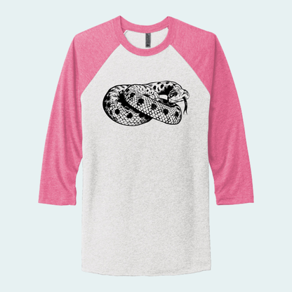 Western Hognose Snake (Limited Edition for August) Unisex 3/4-Sleeve Raglan Tee
