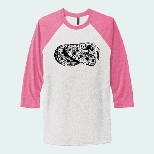 Western Hognose Snake (Limited Edition for August) Unisex 3/4-Sleeve Raglan Tee