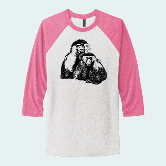 Angolan Colobus Fundraiser (Limited Edition for August) Unisex 3/4-Sleeve Raglan Tee