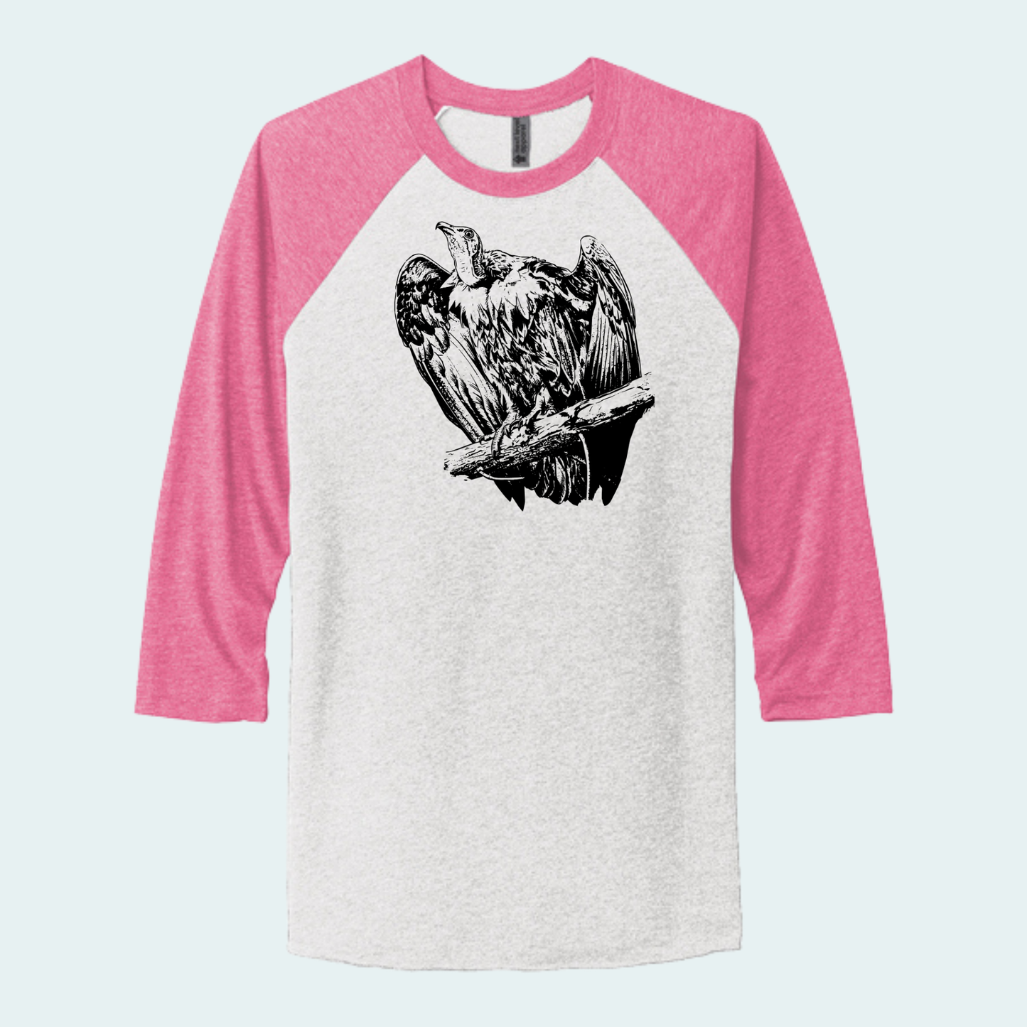 Hooded Vulture (Limited Edition for September) Unisex 3/4-Sleeve Raglan Tee