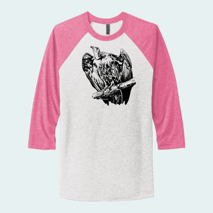 Hooded Vulture (Limited Edition for September) Unisex 3/4-Sleeve Raglan Tee