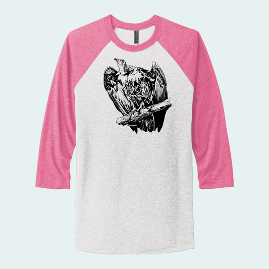 Hooded Vulture (Limited Edition for September) Unisex 3/4-Sleeve Raglan Tee