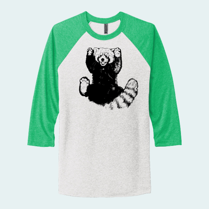 Red Panda - Paws UP (Limited Edition for September) Unisex 3/4-Sleeve Raglan Tee