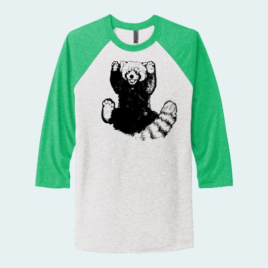 Red Panda - Paws UP (Limited Edition for September) Unisex 3/4-Sleeve Raglan Tee