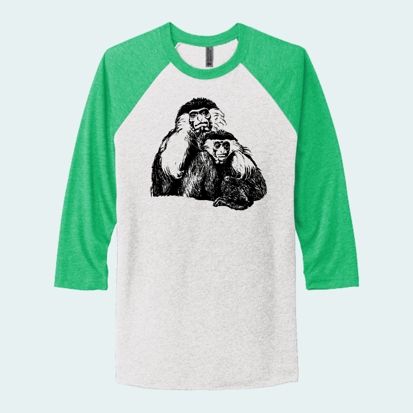 Angolan Colobus Fundraiser (Limited Edition for August) Unisex 3/4-Sleeve Raglan Tee