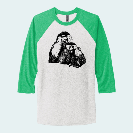 Angolan Colobus Fundraiser (Limited Edition for August) Unisex 3/4-Sleeve Raglan Tee