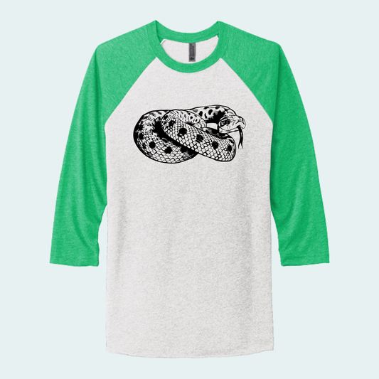 Western Hognose Snake (Limited Edition for August) Unisex 3/4-Sleeve Raglan Tee