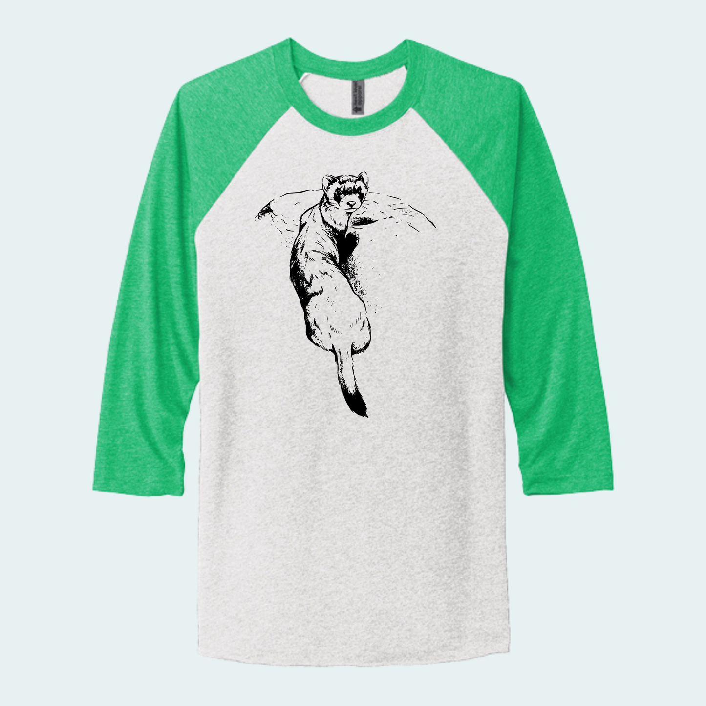 Black Footed Ferret (Limited Edition for September) Unisex 3/4-Sleeve Raglan Tee