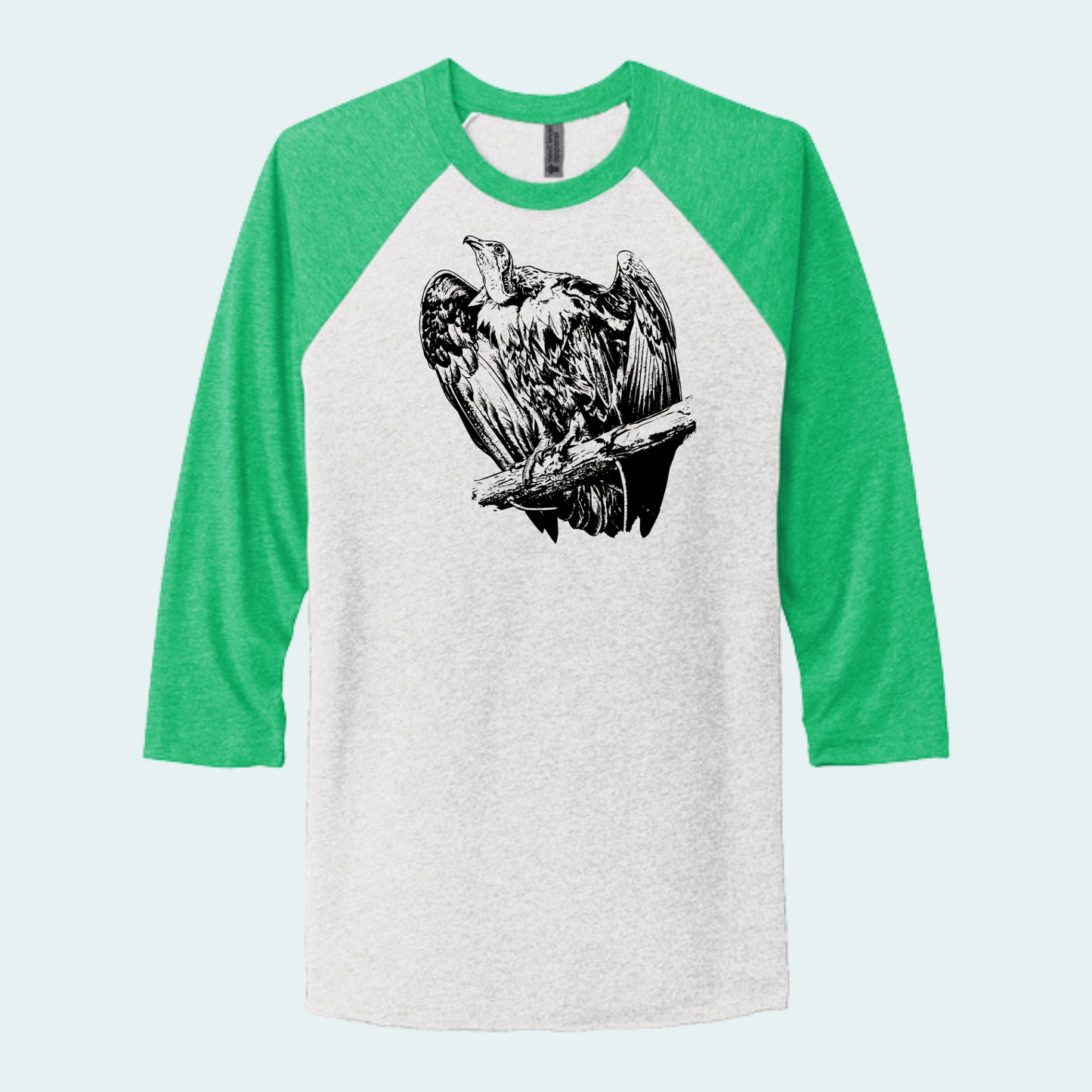 Hooded Vulture (Limited Edition for September) Unisex 3/4-Sleeve Raglan Tee