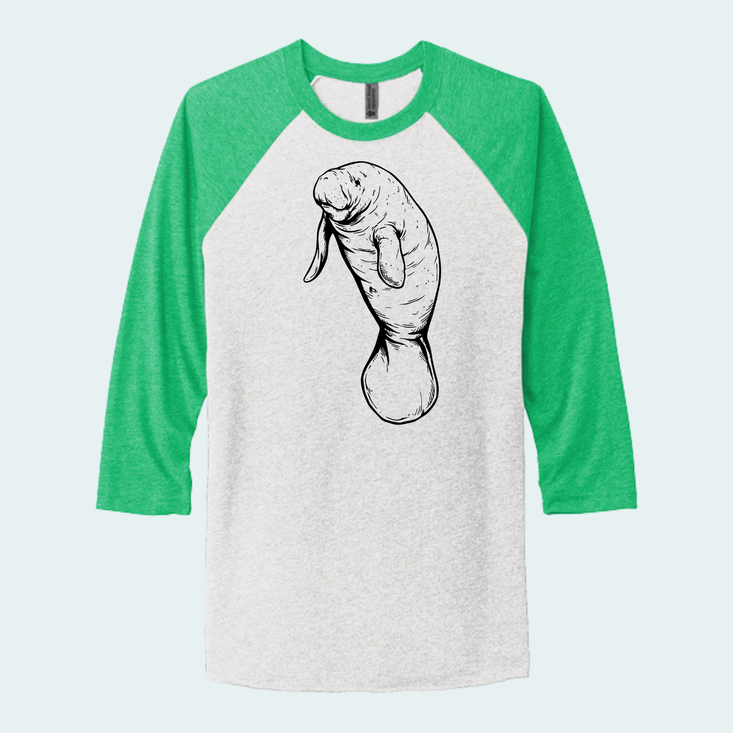 Manatee (Limited Edition for September) Unisex 3/4-Sleeve Raglan Tee