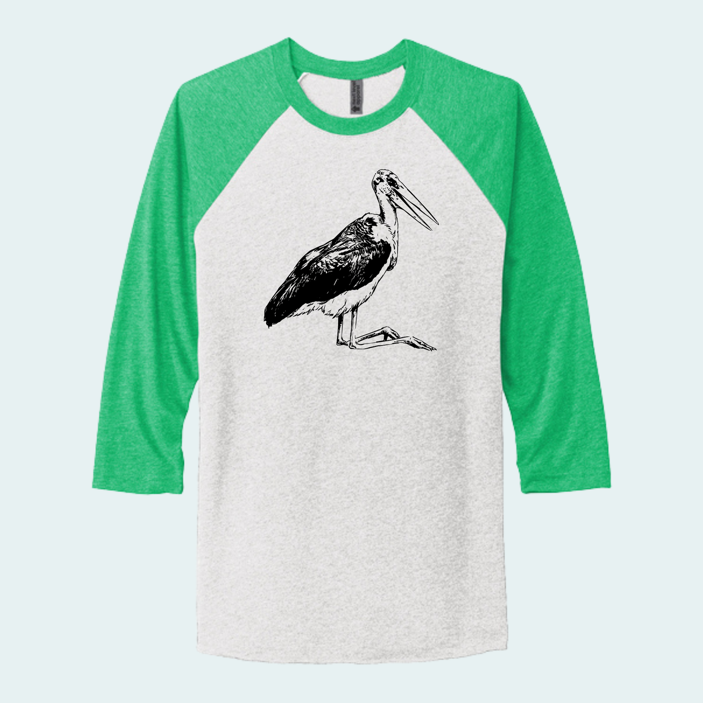 Marabou Stork (Limited Edition for August) Unisex 3/4-Sleeve Raglan Tee