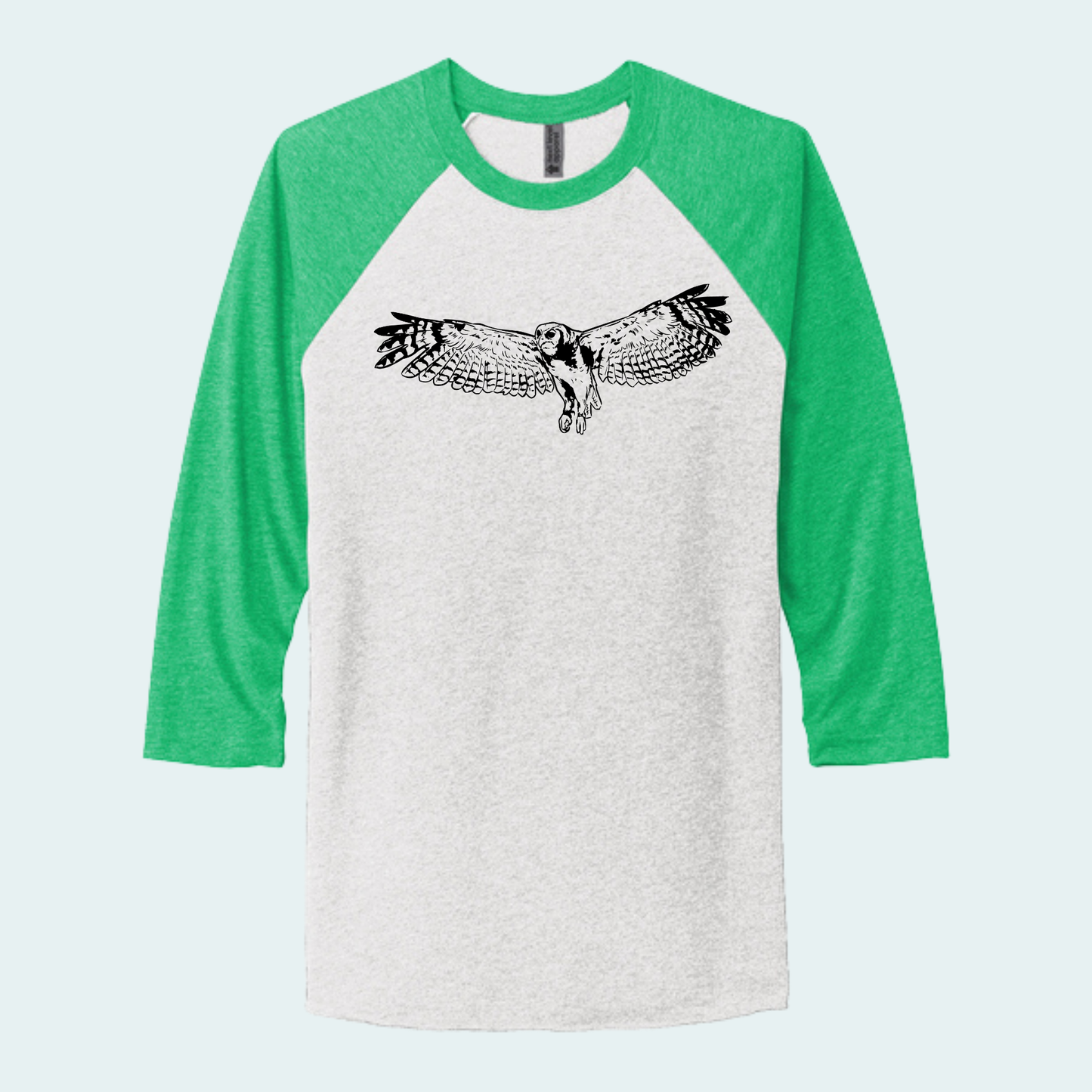 Verreaux's Eagle Owl (Limited Edition for August) Unisex 3/4-Sleeve Raglan Tee