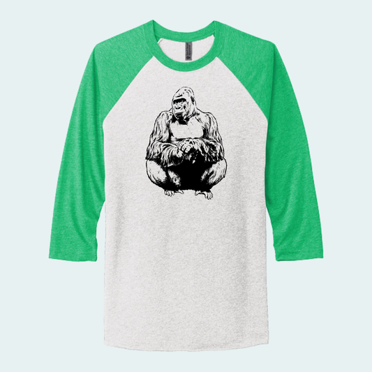 Western lowland Gorilla (Limited Edition for September) Unisex 3/4-Sleeve Raglan Tee