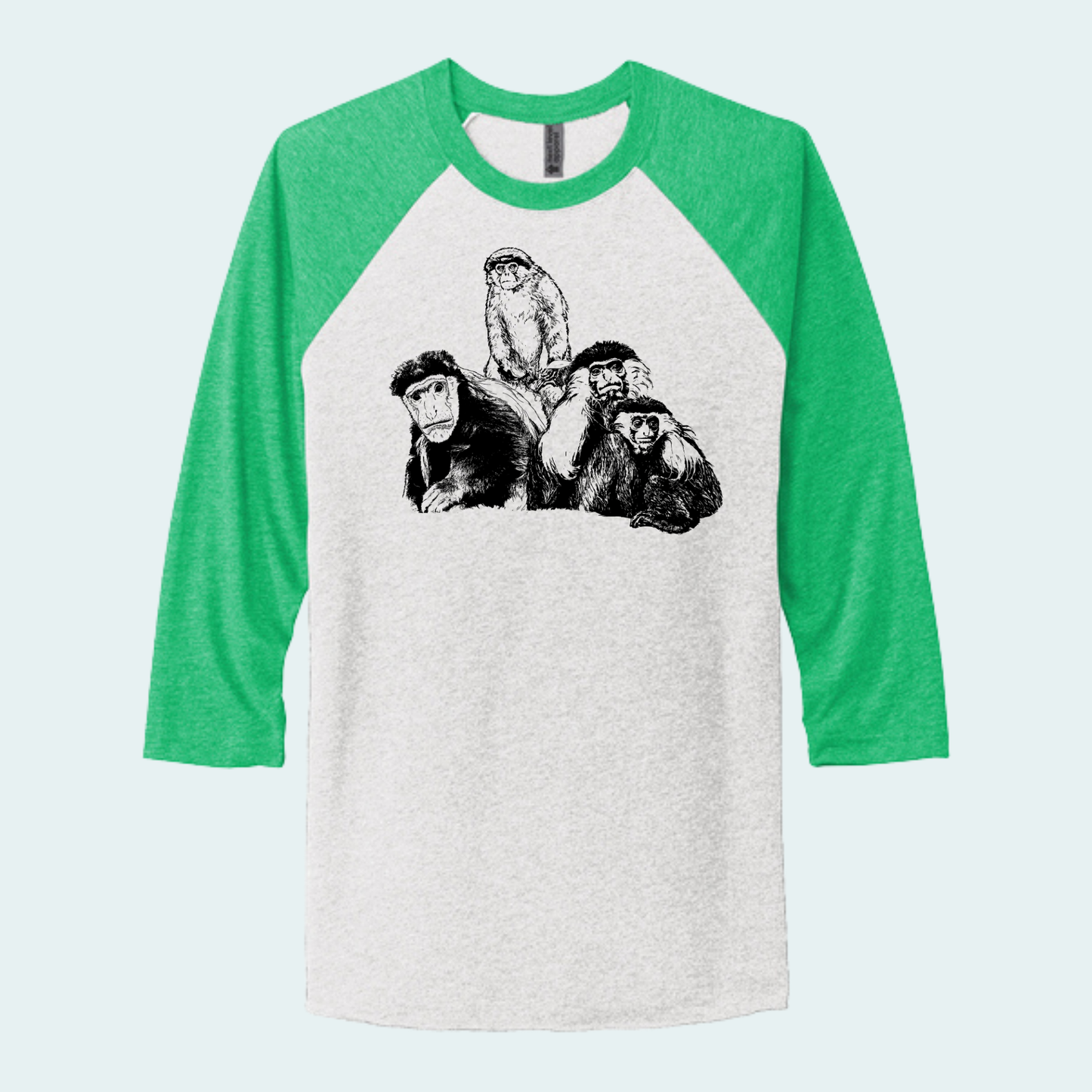 Colobus Mixed Species Fundraiser (Limited Edition for August) Unisex 3/4-Sleeve Raglan Tee