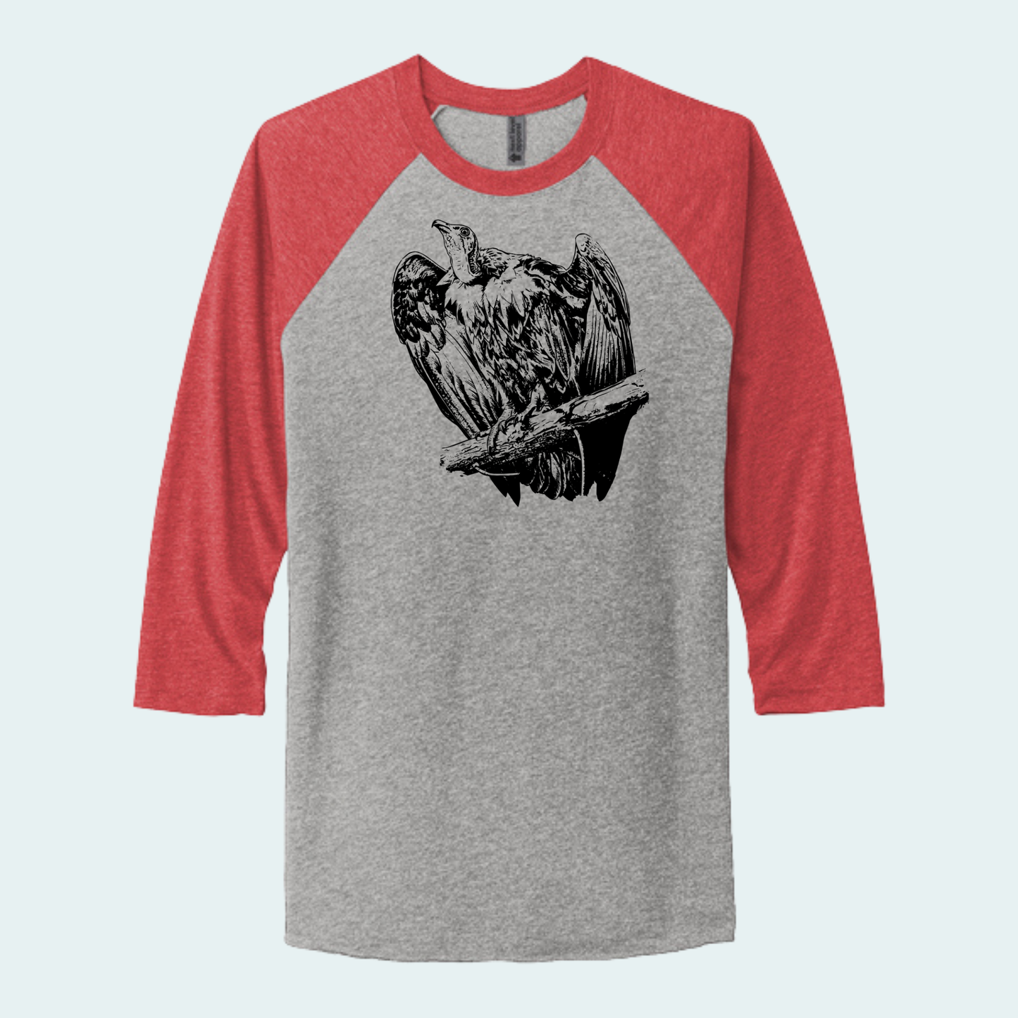 Hooded Vulture (Limited Edition for September) Unisex 3/4-Sleeve Raglan Tee