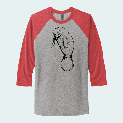 Manatee (Limited Edition for September) Unisex 3/4-Sleeve Raglan Tee