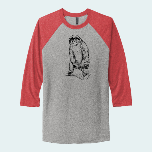Red Colobus Fundraiser (Limited Edition for August) Unisex 3/4-Sleeve Raglan Tee