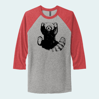 Red Panda - Paws UP (Limited Edition for September) Unisex 3/4-Sleeve Raglan Tee