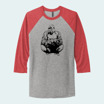 Western lowland Gorilla (Limited Edition for September) Unisex 3/4-Sleeve Raglan Tee