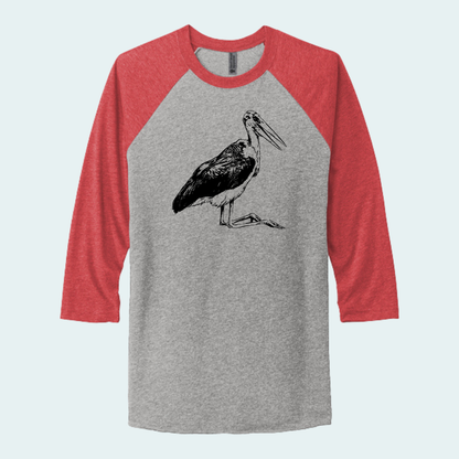 Marabou Stork (Limited Edition for August) Unisex 3/4-Sleeve Raglan Tee