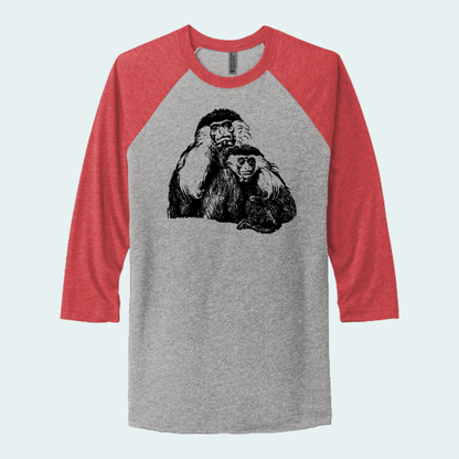 Angolan Colobus Fundraiser (Limited Edition for August) Unisex 3/4-Sleeve Raglan Tee