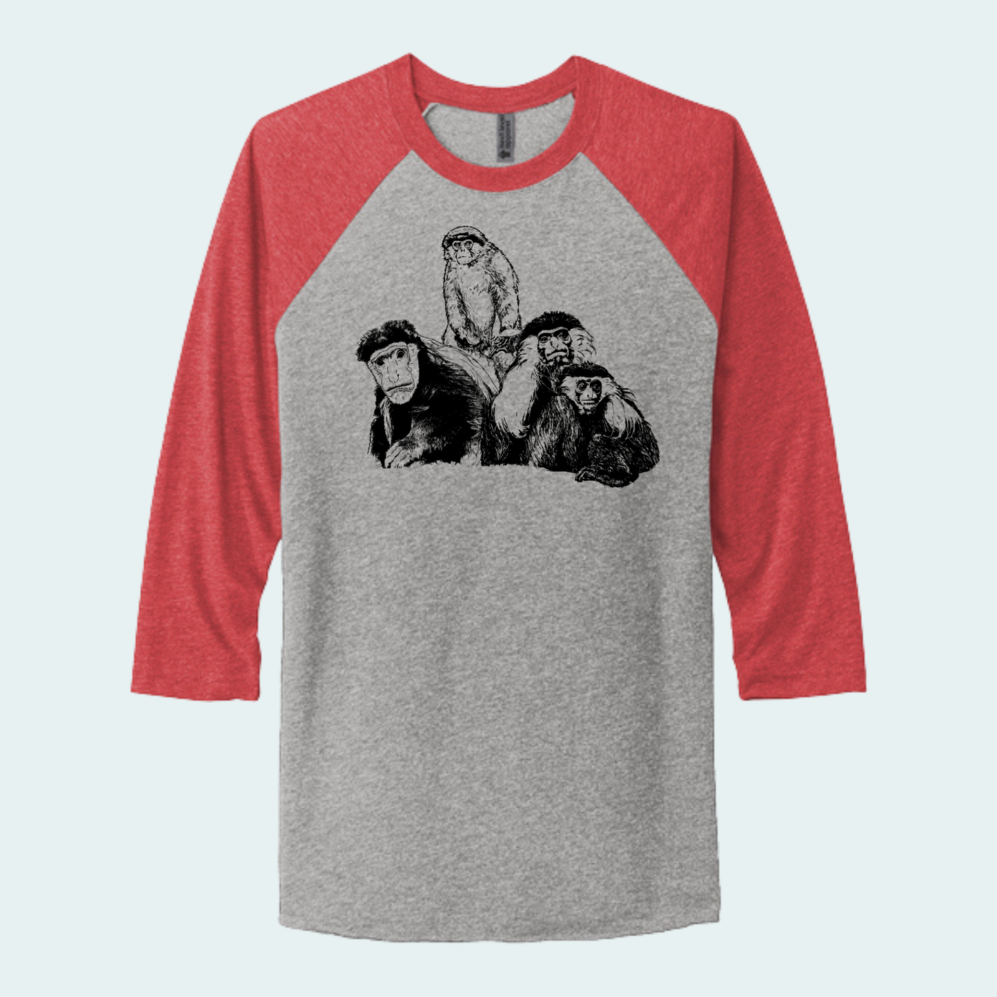 Colobus Mixed Species Fundraiser (Limited Edition for August) Unisex 3/4-Sleeve Raglan Tee