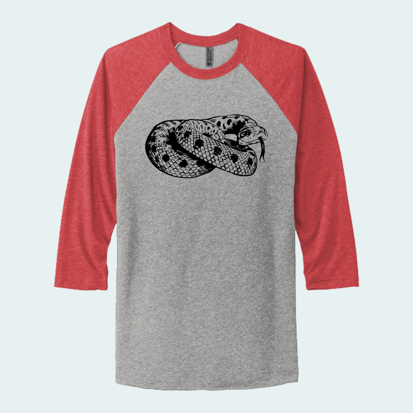Western Hognose Snake (Limited Edition for August) Unisex 3/4-Sleeve Raglan Tee
