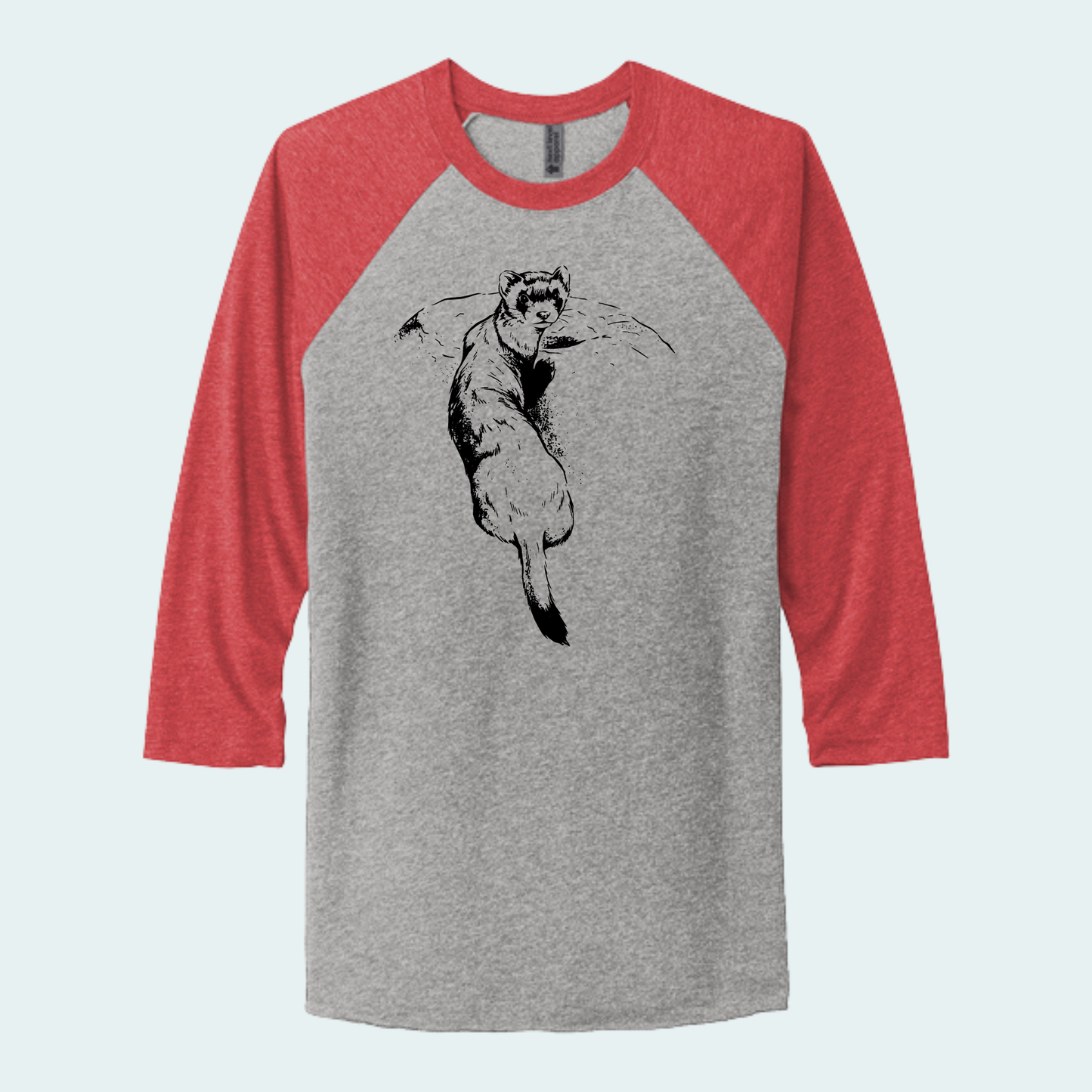 Black Footed Ferret (Limited Edition for September) Unisex 3/4-Sleeve Raglan Tee