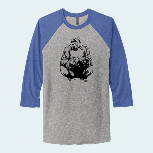 Western lowland Gorilla (Limited Edition for September) Unisex 3/4-Sleeve Raglan Tee