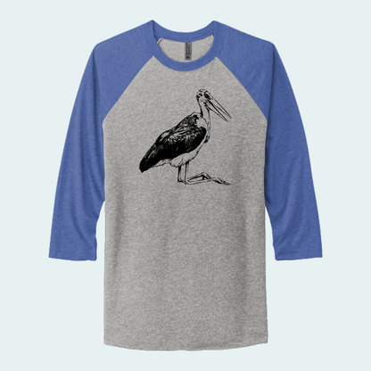 Marabou Stork (Limited Edition for August) Unisex 3/4-Sleeve Raglan Tee