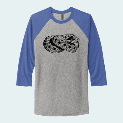 Western Hognose Snake (Limited Edition for August) Unisex 3/4-Sleeve Raglan Tee