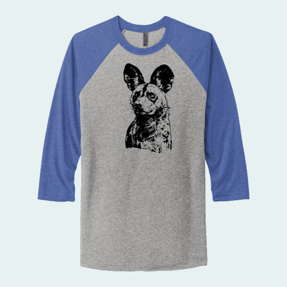 Kalahari African Wild Dog Conservation Trust Fundraiser (Limited Edition for September) Unisex 3/4-Sleeve Raglan Tee