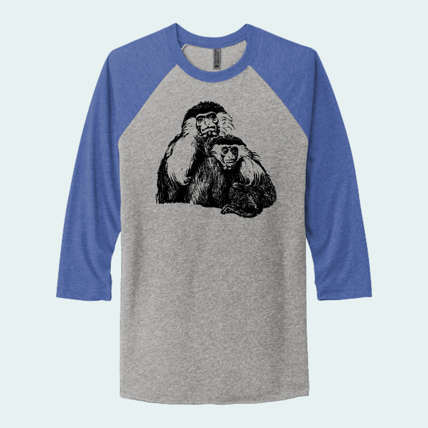 Angolan Colobus Fundraiser (Limited Edition for August) Unisex 3/4-Sleeve Raglan Tee