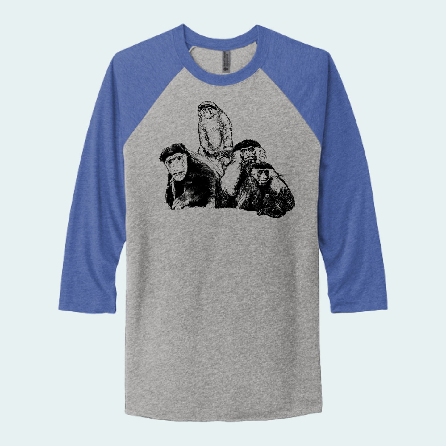 Colobus Mixed Species Fundraiser (Limited Edition for August) Unisex 3/4-Sleeve Raglan Tee
