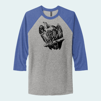 Hooded Vulture (Limited Edition for September) Unisex 3/4-Sleeve Raglan Tee