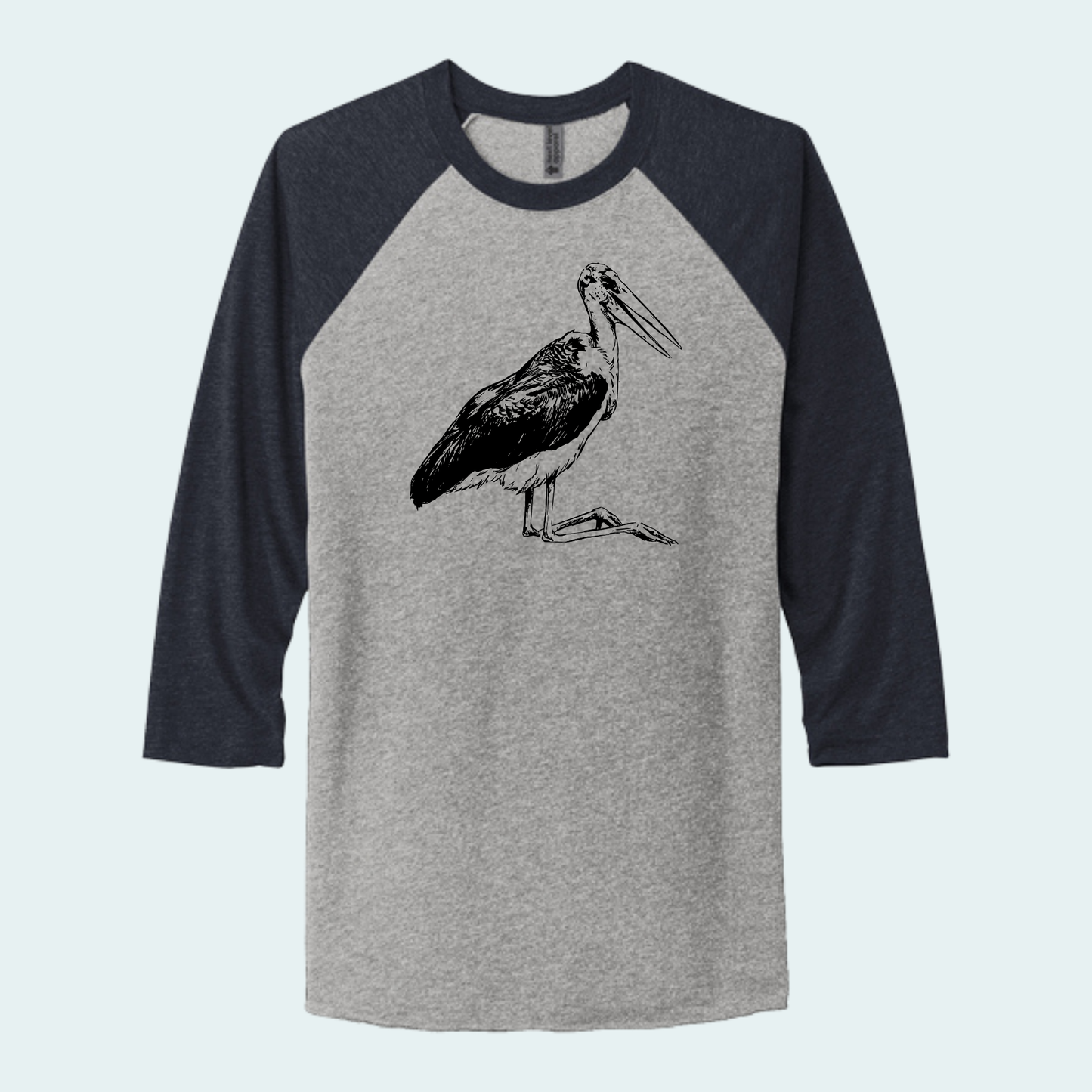 Marabou Stork (Limited Edition for August) Unisex 3/4-Sleeve Raglan Tee