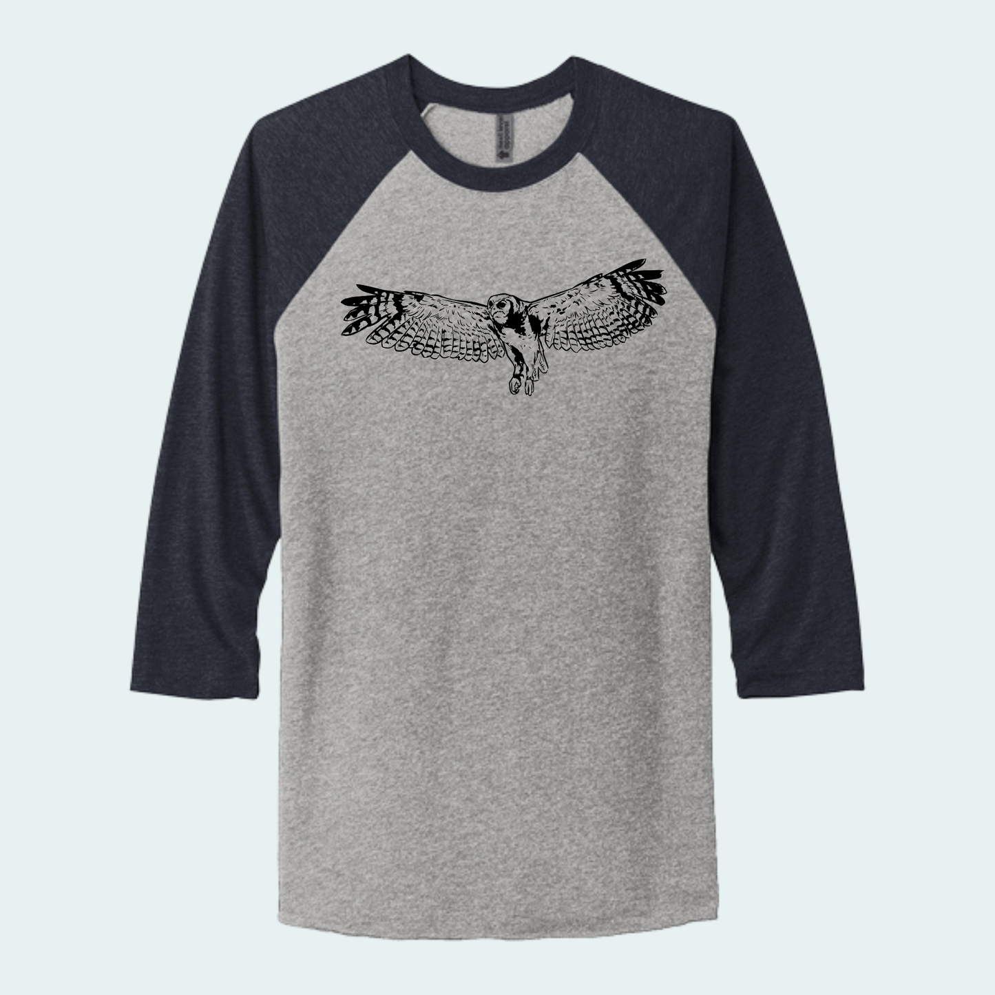 Verreaux's Eagle Owl (Limited Edition for August) Unisex 3/4-Sleeve Raglan Tee
