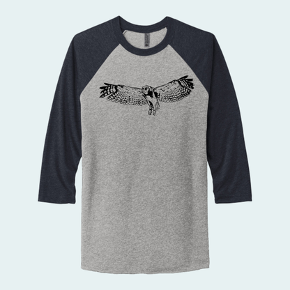 Verreaux's Eagle Owl (Limited Edition for August) Unisex 3/4-Sleeve Raglan Tee