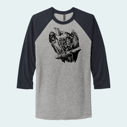 Hooded Vulture (Limited Edition for September) Unisex 3/4-Sleeve Raglan Tee