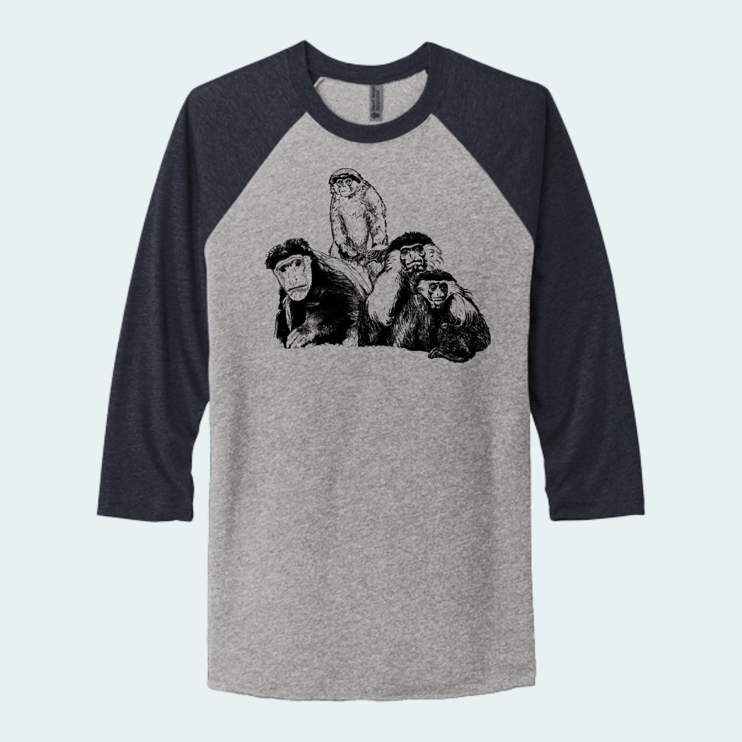 Colobus Mixed Species Fundraiser (Limited Edition for August) Unisex 3/4-Sleeve Raglan Tee