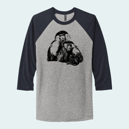 Angolan Colobus Fundraiser (Limited Edition for August) Unisex 3/4-Sleeve Raglan Tee