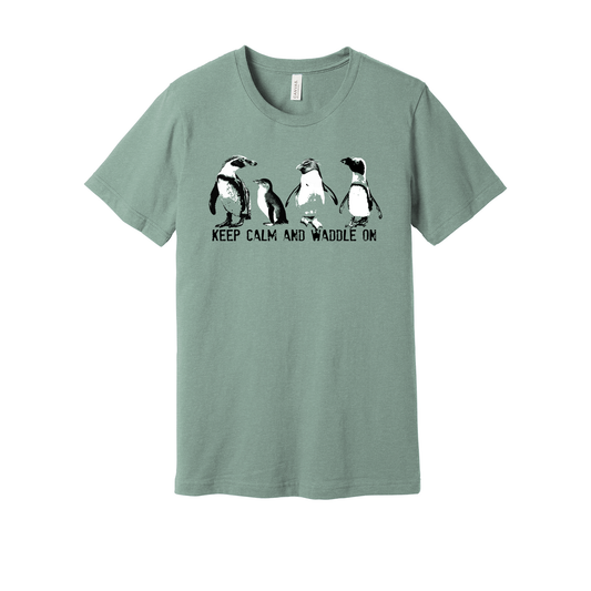 Penguins - Keep Calm and Waddle on - Unisex Triblend Tee (Pre order)